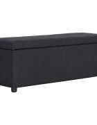 vidaXL Lavice s úložným prostorem 116 cm černá polyester