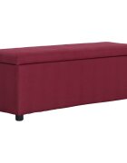 vidaXL Lavice s úložným prostorem 116 cm vínová polyester
