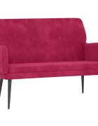 vidaXL Lavice vínová 108 x 79 x 79 cm samet