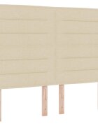 vidaXL LED hlavová deska s LED pásky s čelo Krémová 160 cm textil
