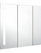 vidaXL LED koupelnová skříňka se zrcadlem 89 x 14 x 62 cm bílá a dub
