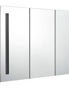 vidaXL LED koupelnová skříňka se zrcadlem 89 x 14 x 62 cm zářivě šedá