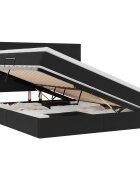vidaXL LED postel s úložným prostorem a matrací Černá 160 x 200 cm