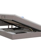 vidaXL LED postel s úložným prostorem a matrací Taupe 160 x 200 cm