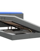 vidaXL LED postel s úložným prostorem a matrací Tmavě šedá