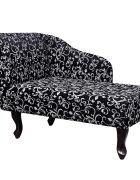 vidaXL Lenoška černobílá textil