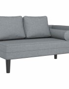 vidaXL Lenoška s poduškami světle šedá textil