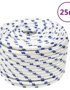 vidaXL Lodní lano bílé 14 mm 25 m polypropylen