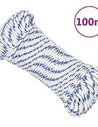 vidaXL Lodní lano bílé 5 mm 100 m polypropylen