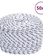 vidaXL Lodní lano bílé 6 mm 50 m polypropylen