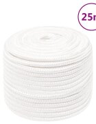 vidaXL Lodní lano celobílé 12 mm 25 m polypropylen