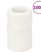 vidaXL Lodní lano celobílé 2 mm 100 m polypropylen