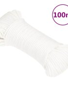 vidaXL Lodní lano celobílé 4 mm 100 m polypropylen