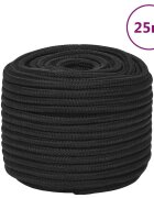 vidaXL Lodní lano celočerné 12 mm 25 m polypropylen