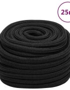 vidaXL Lodní lano celočerné 20 mm 25 m polypropylen