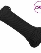 vidaXL Lodní lano celočerné 5 mm 250 m polypropylen