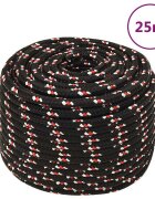 vidaXL Lodní lano černé 12 mm 25 m polypropylen