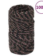 vidaXL Lodní lano černé 2 mm 100 m polypropylen
