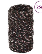 vidaXL Lodní lano černé 2 mm 25 m polypropylen