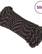 vidaXL Lodní lano černé 5 mm 50 m polypropylen