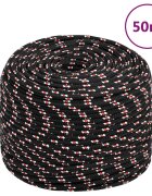 vidaXL Lodní lano černé 6 mm 50 m polypropylen