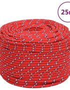 vidaXL Lodní lano červené 10 mm 25 m polypropylen