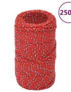 vidaXL Lodní lano červené 2 mm 250 m polypropylen