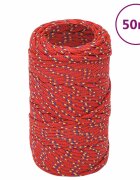 vidaXL Lodní lano červené 2 mm 50 m polypropylen