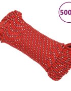 vidaXL Lodní lano červené 4 mm 500 m polypropylen