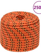 vidaXL Lodní lano oranžové 12 mm 250 m polypropylen