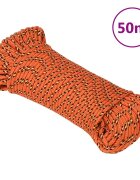 vidaXL Lodní lano oranžové 3 mm 50 m polypropylen