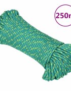 vidaXL Lodní lano zelené 4 mm 250 m polypropylen