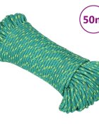 vidaXL Lodní lano zelené 4 mm 50 m polypropylen