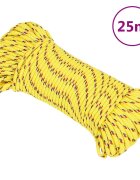 vidaXL Lodní lano žluté 5 mm 25 m polypropylen