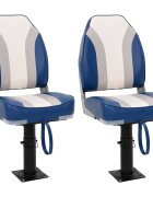 vidaXL Lodní sedadla 2ks a podstavce výškově nastavitelná otáčení 360°