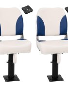 vidaXL Lodní sedadla 2ks a podstavce výškově nastavitelná otáčení 360°