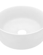 vidaXL Luxusní umyvadlo kulaté matné bílé 40 x 15 cm keramické