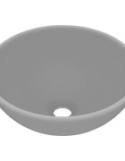 vidaXL Luxusní umyvadlo kulaté matné světle šedé 325x14 cm keramické