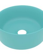 vidaXL Luxusní umyvadlo kulaté matné světle zelené 40x15 cm keramické