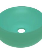 vidaXL Luxusní umyvadlo kulaté matné světle zelené 40x15 cm keramické