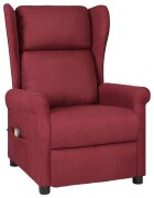vidaXL Masážní křeslo vínové textil