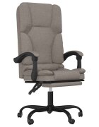 vidaXL Masážní polohovací kancelářské křeslo taupe textil