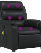 vidaXL Masážní polohovací křeslo černá umělá kůže