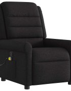 vidaXL Masážní polohovací křeslo černé textil