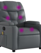 vidaXL Masážní polohovací křeslo šedé umělá kůže