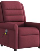vidaXL Masážní polohovací křeslo vínové textil