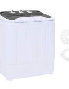vidaXL Mini pračka s dvojitým bubnem 36 kg Černá a bílá