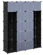 vidaXL Modulární skříň se 14 přihrádkami černobílá 37 x 146 x 1805 cm