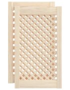 vidaXL Nábytková dvířka mřížkový design 2 ks 395 x 69 cm borovice