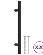 vidaXL Nábytkové úchytky 20 ks černé 128 mm nerezová ocel